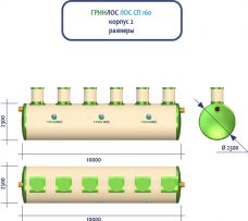 ГРИНЛОС Ливневая канализация 160-2300-2 стеклопластиковая